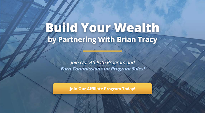 Homepage for one of the personal development affiliate programs.
